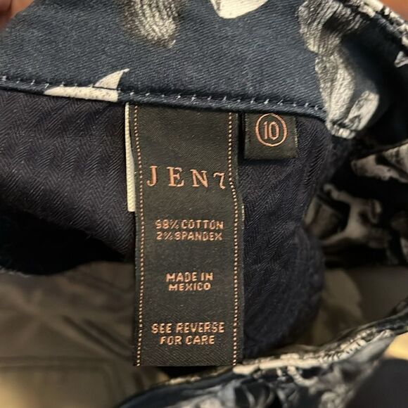 7 For All Mankind Jen 7 Blue Floral Cropped Skinny Pants Boho Feminine Modern - Picture 11 of 11